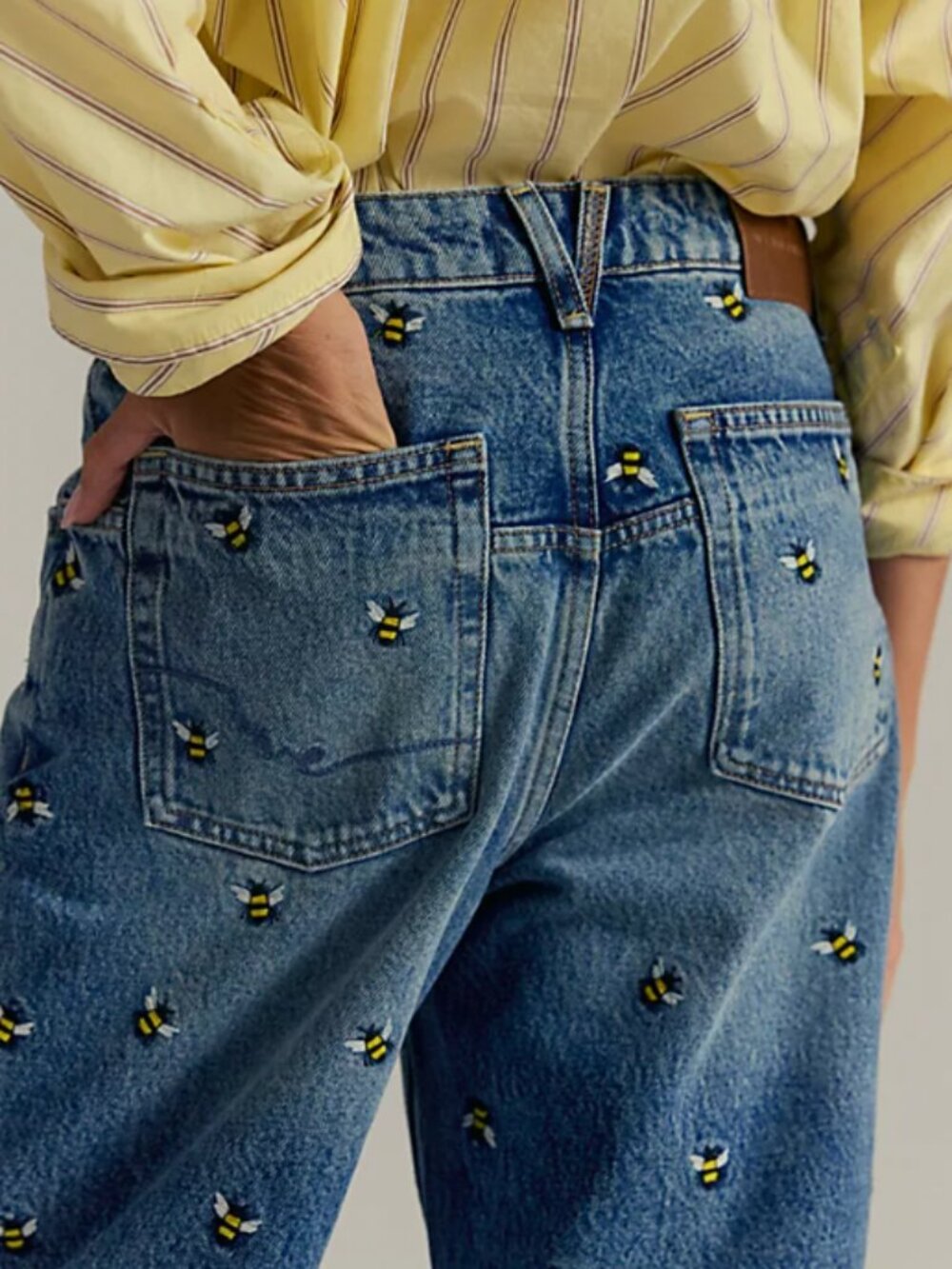 Free People Deep Trance Bumble Bee Buzz Off Jeans 24